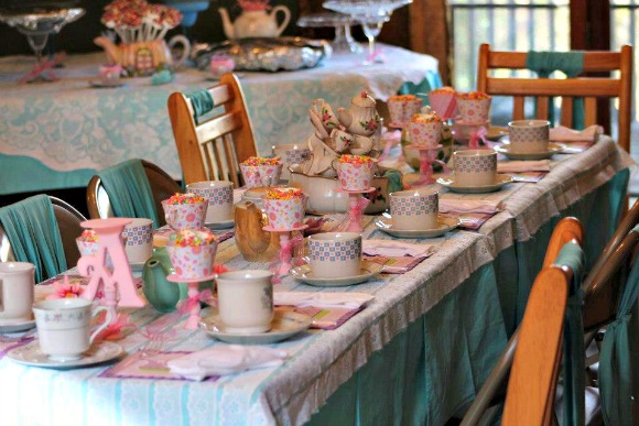 tea party birthday ideas table setting